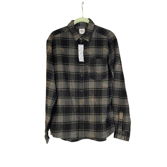 Urban Outfitters BDG Size Small Mens Flannel Button Up Shirt Gray Black NWT - Picture 9 of 9